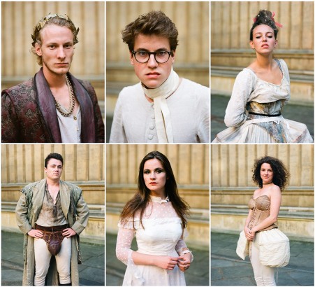 Cast shots in the Old Bodleian Quad (credit Nasir Hamid @simplyoxford photoblog)